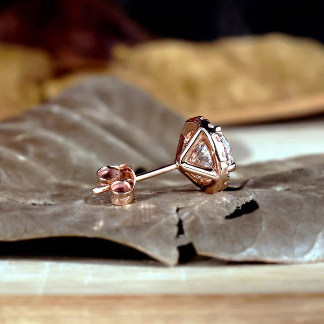 1ct Total Lab-Grown Diamond Halo Stud Earrings