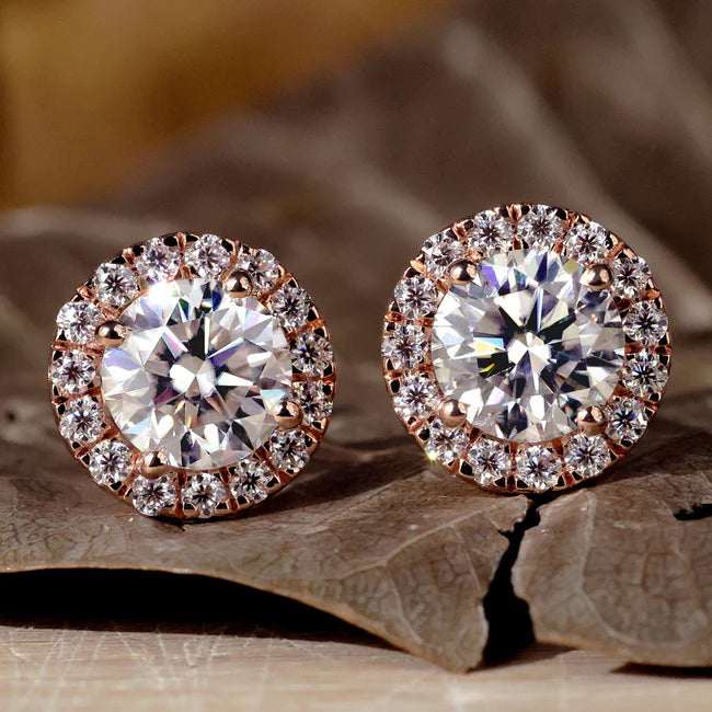 1ct Total Lab-Grown Diamond Halo Stud Earrings