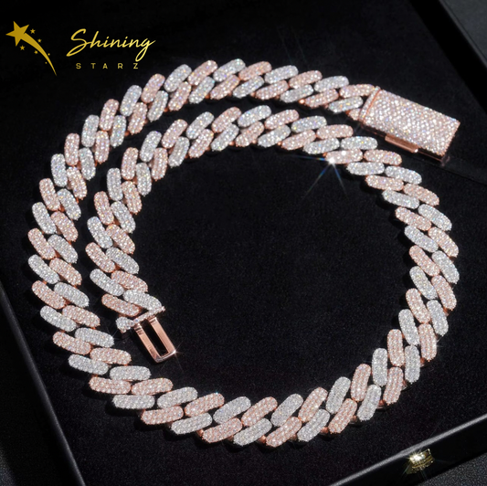 Silver and rose gold Cuban link